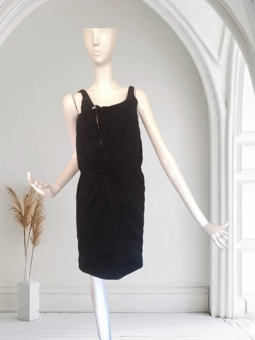 Diesel Black Sleeveless Mini Dress with Subtle Front Detail